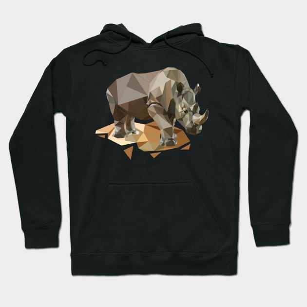 rhino lowpoly art Hoodie by Amartwork